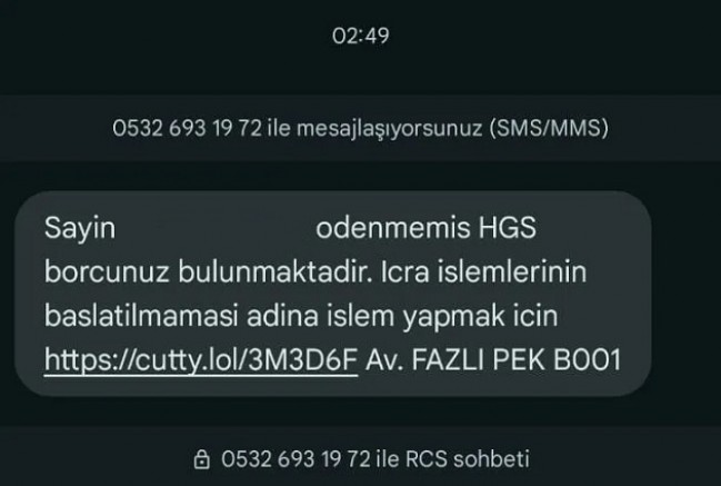 AMAN DİKKAT ! ŞİMDİ DE “HGS’li DOLANDIRICILIK” BAŞLADI.