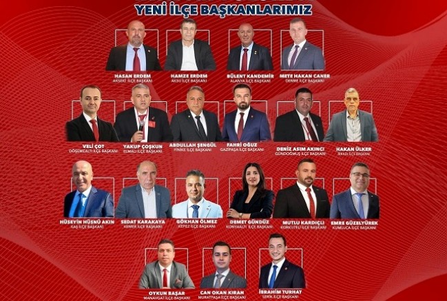 Antalya CHP’nin Yeni ilçe başkanları !