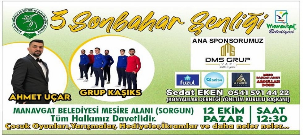 KONYALILAR DERNEĞİNDEN 3.SONBAHAR ŞENLİĞİNE DAVET