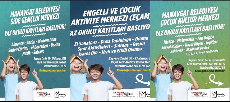 Manavgat Belediyesi Yaz Okulu kayıtları başlıyor