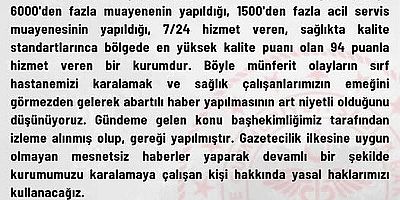 Manavgat Devlet Hastanesinden bir açıklama!