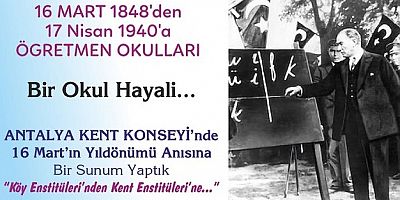 Mustafa Koç ; ÖĞRETMEN OKULLARININ 177. YILDÖNÜMÜ KUTLU OLSUN!